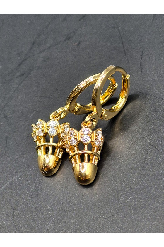 Boucles d'Oreilles Volant dorée