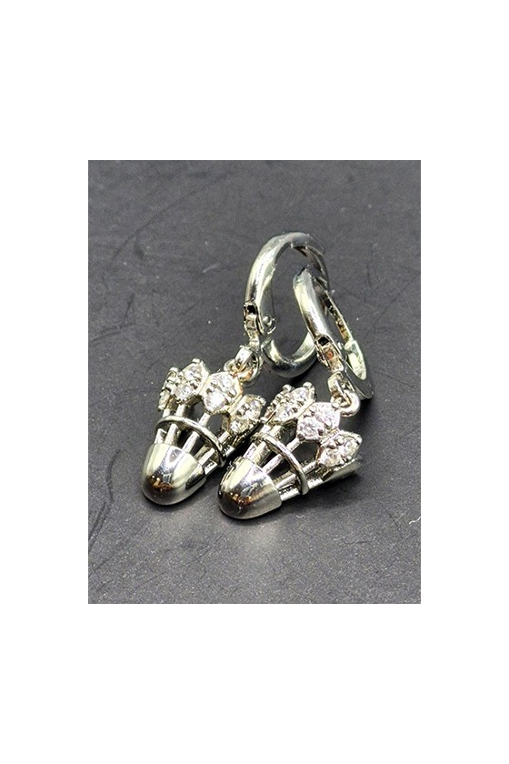 Boucles d'Oreilles Volant argentée