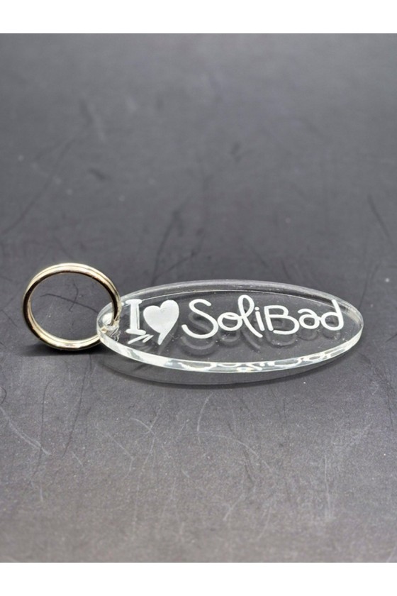 Porte-clé transparent ovale