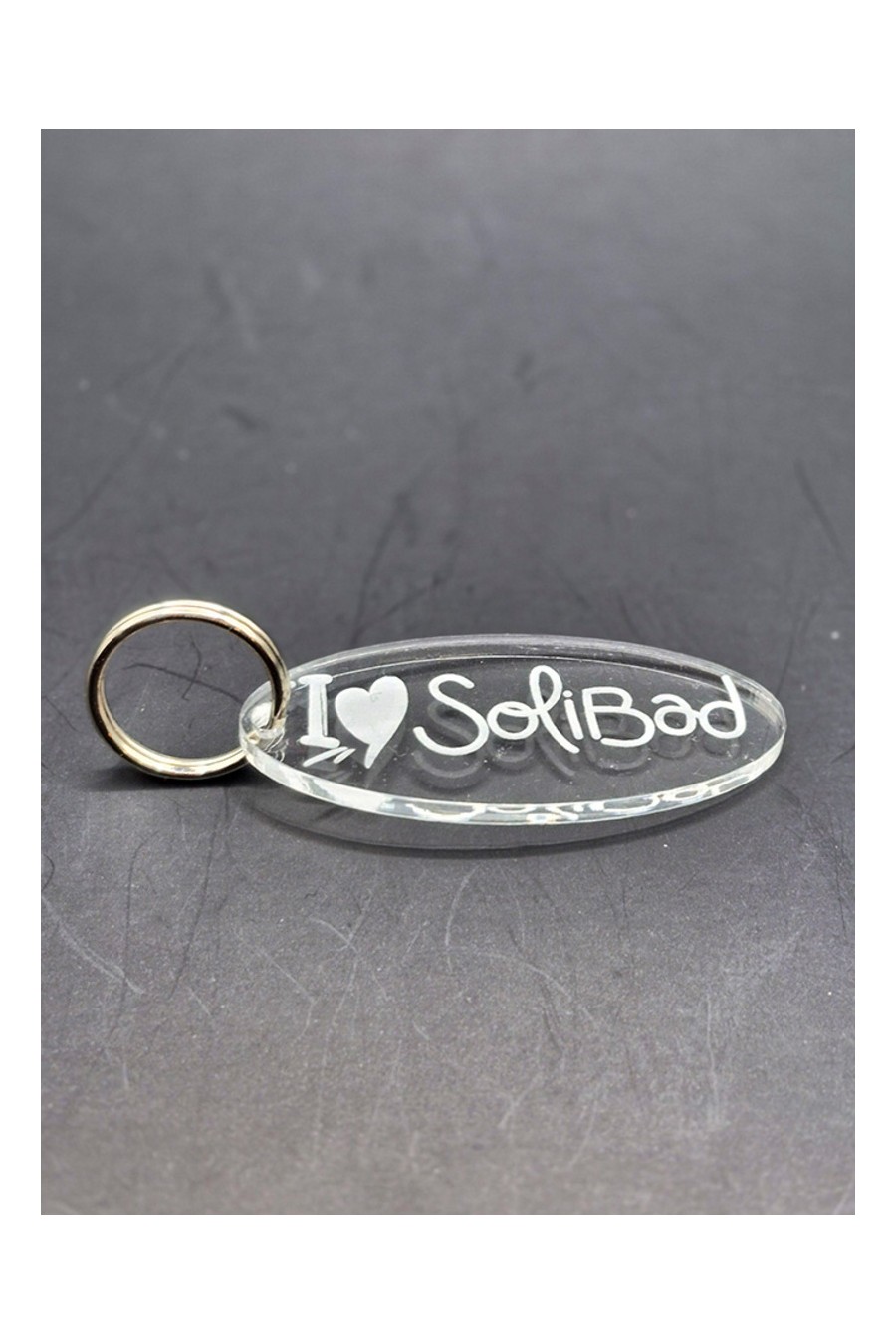 Porte-clé transparent ovale