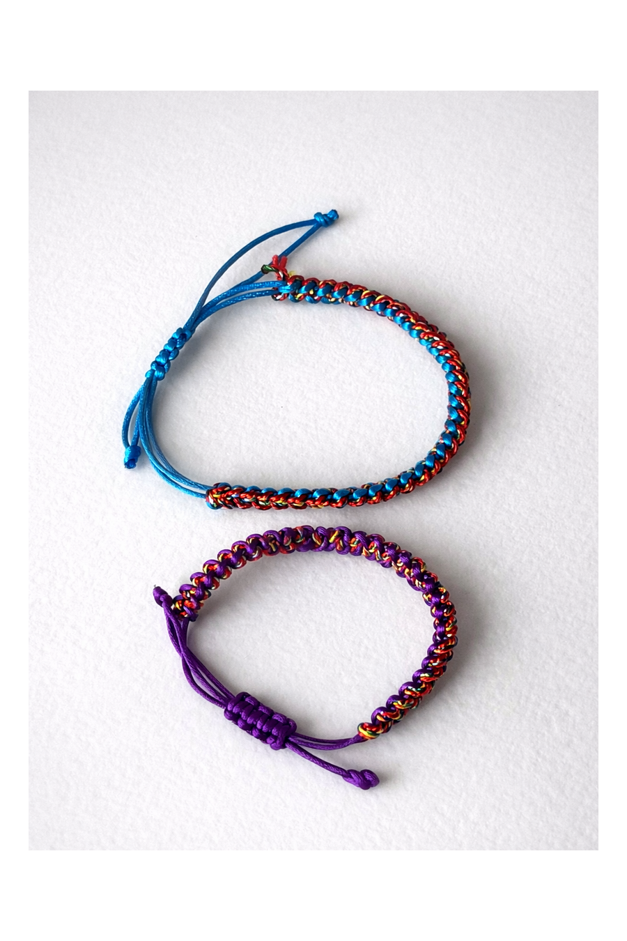 Bracelet tressé bleu/violet