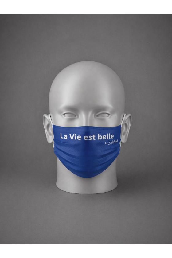 Masque de protection à plis Bleu